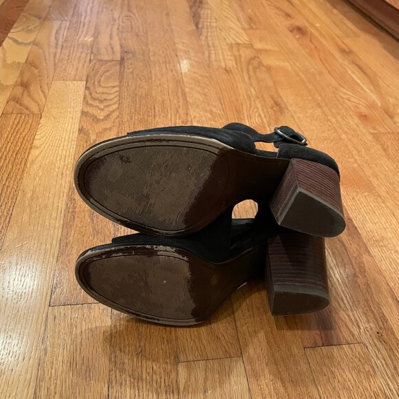 Lucky Brand Black Suede Peep Toe Bootie - Picture 6 of 6